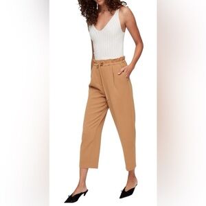 Aritzia Wilfred Paper Bag Trousers Sz Small Wide Leg Pleated Cinch Waist Office